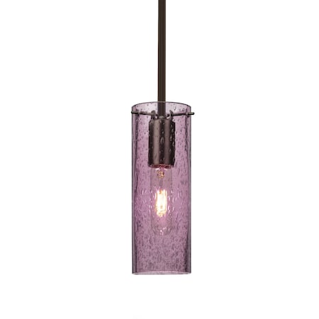 Besa Lighting Juni 10 Stem Pendant, Plum Bubble, Bronze, 1x60W Incandescent 1TT-JUNI10PL-BR
